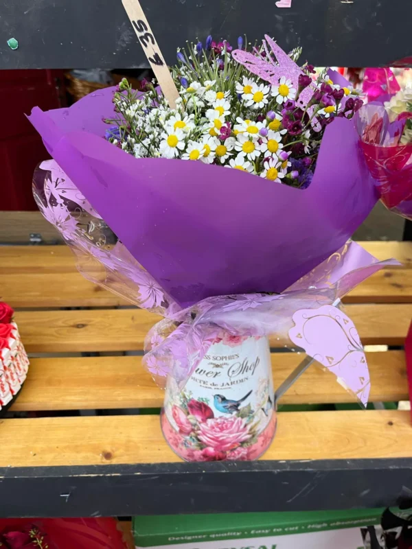Yellow Rose and Purple Box Bouquets - Image 3