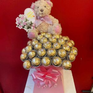 Teddy and chocolate hat box