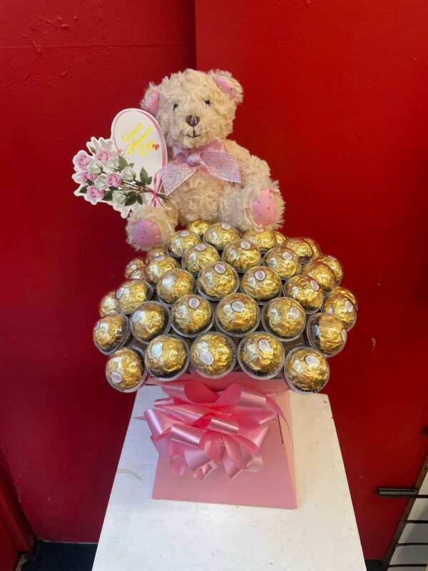 Teddy and chocolate hat box