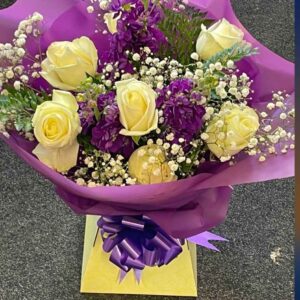 Purple and white delicate bouquet