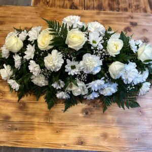 White rose and carnation spray