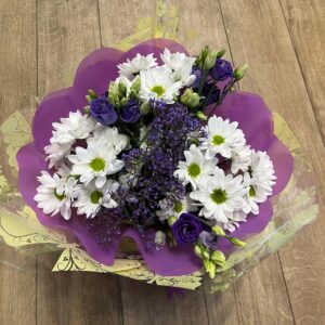 White and purple mix