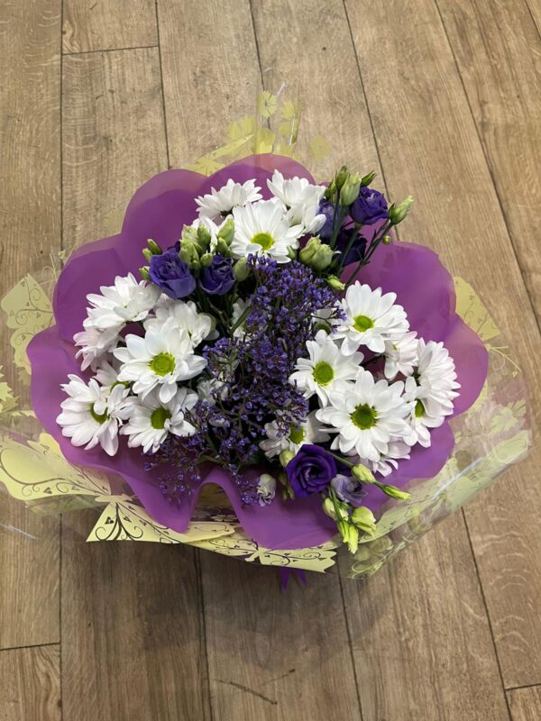 White and purple mix